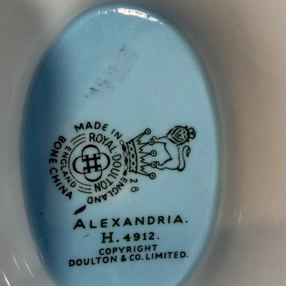 Royal Doulton Alexandria H.4912 Teapot Blue White Floral Bone China England